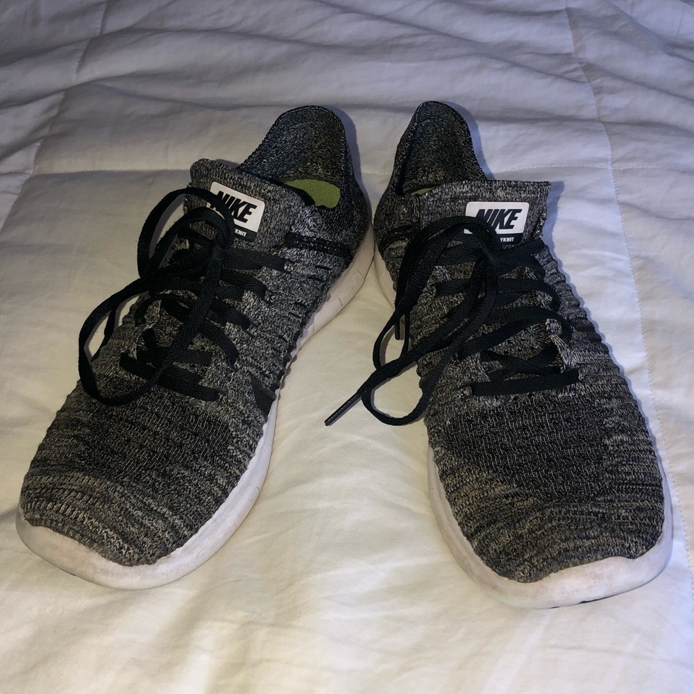 Nike Free Run Grey and Black Fly Knit Shoes
